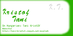 kristof tani business card
